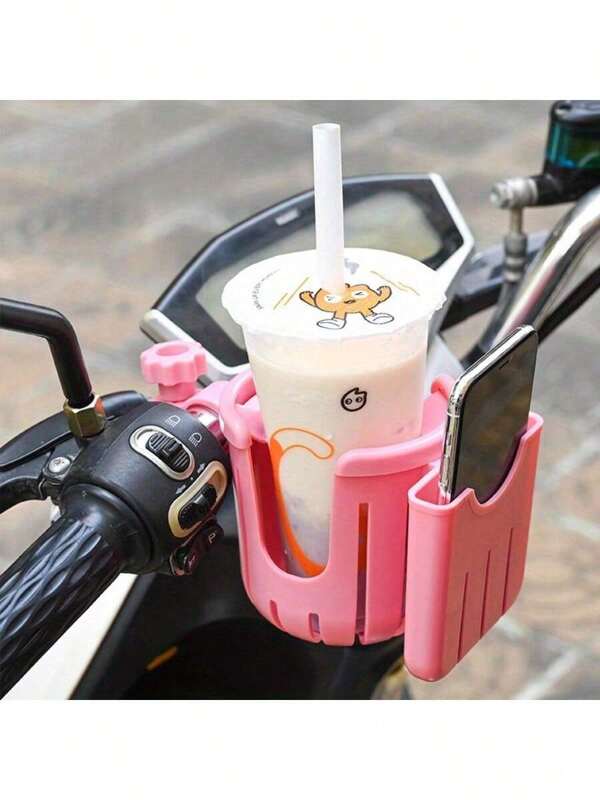 1 pièce Support de tasse double fonction et support de téléphone pour vélo, en ABS haute résistance anti-dérapant et anti-vibration, porte-bidon à dégagement rapide universel adapté au vélo de montagne/vélo électrique/scooter, équipement de fitness et de plein air pour trajet, cadeau de Noël 2025