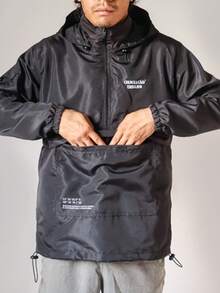 ANORAK URBAN CHAMELEON WINDCUT JACKET HOOD Autumn Spring Oversized Knot Zipper Men's - 黑色 - 查看 4