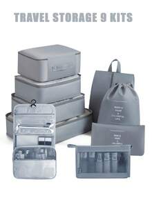 7/9件套/1 旅行收纳袋，旅行配件旅行必需品沙滩行李箱手提箱化妆包旅行包收纳袋行李套装沙滩包手提包大学必需品 - 彩色 - 查看 20