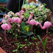 [Pink Flamingo Yard Decor] 4pcs Pink Flamingo Yard Decorations - Miniature 3D Landscape Models Suitable For Garden, Lawn, Patio, Pond And Outdoor Decor