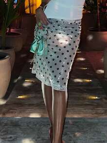 Women's Summer Skirts Sequins Lace Trim Elastic Waist See Through Short Pencil Skirts - trắng - Xem 1