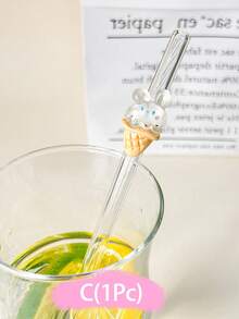 1 根耐热玻璃吸管，可爱，适合日常使用