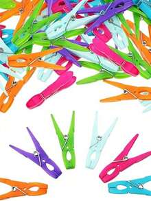 24 kẹp quần áo bằng nhựa chịu lực, kẹp nhựa mềm, kẹp quần áo chống gió, thích hợp cho gia đình và phòng giặt ủi - Nhiều màu - Xem 1