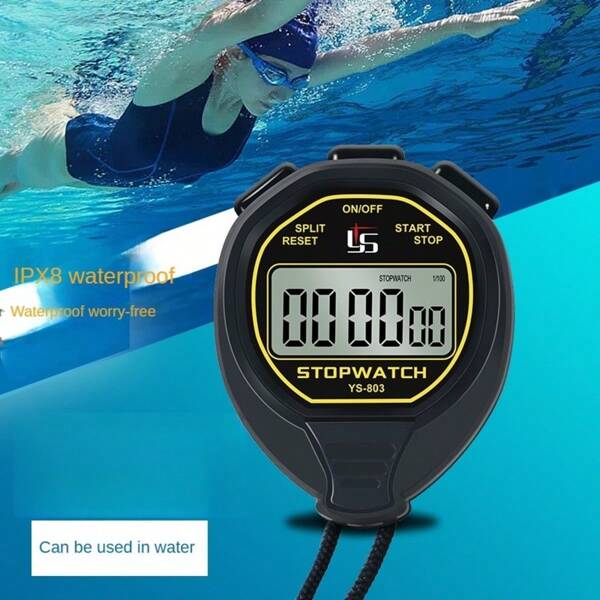 Elektronische wasserdichte Stoppuhr, ABS haltbares Material, Sport Workout Wettkampf Leichtathletik Schwimmen Schiedsrichter Fitness Stoppuhr, Schwimmbad Profi Stoppuhr