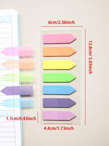 140 Sheets Of 1 PET Arrow Index Sticker Book Topic Label Paper Translucent Plastic Sticky Notes,School Supplies,Back To School
