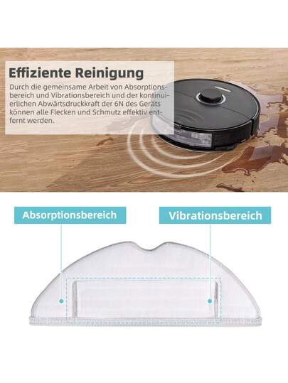 Wipes Roborock S8 S8+ S7 S7+ /S7 MaxV/S7 MaxV Plus/S7 Ultra/S7 Pro Ultra/S7/S7+ T7 T7+ T7S +Robot Stofzuiger Cleaner, Zilver Ion Microfibre VibraRise Wiping Cloth Accessories view 4