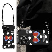 Funda para teléfono (1 unidad). Funda cruzada con correa para phone 16 Plus y 13 Pro Max. Ideal para mujeres. Funda de silicona suave de 12 pulgadas. Cubre la lente por completo. Diseño anticaídas en las cuatro esquinas. Color rojo. Funda protectora de color liso. - Blanco - Ver 1