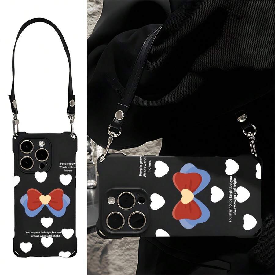 Funda para teléfono (1 unidad). Funda cruzada con correa para phone 16 Plus y 13 Pro Max. Ideal para mujeres. Funda de silicona suave de 12 pulgadas. Cubre la lente por completo. Diseño anticaídas en las cuatro esquinas. Color rojo. Funda protectora de color liso. - Blanco - Ver 1