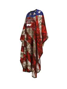 1pc Vintage Patterned Barber Gown, Salon/Hairdresser Styling Apron, Professional Size With Buttons, Unisex For Hairstylist,Back To School,Travel Holiday Essentials,Hair Accessories For Women - Multicolor - View 8