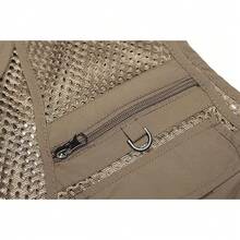 Men's Mesh Breathable Openwork Camouflage Journalist Photographer Fishing Vest Waistcoat CoatChristmas FW4R - 橄欖 - 查看 2