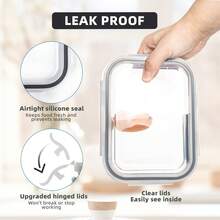 20 Pieces Glass Meal Prep Containers With Steam Vent, Food Storage Containers With Airtight Lids, For Home Kitchen Office Lunch Portion Control (10 Containers+10 Lids), Freezer And Refrigerator