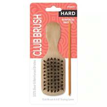Mhaidaz  Hard Mini Wooden Club Hair Brush With Comb - Brown