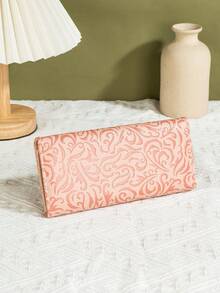 Furlong Lach 1 件女士复古浮雕优雅时尚手拿包钱包高品质简约设计多卡位大容量多功能长款钱包女式奖学金钱包钱包