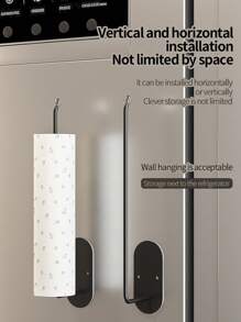 Stainless Steel Paper Towel Holder, Black Drilled Or Self-Adhesive Paper Towel Holder, Roll Paper Towel Holder, Stainless Steel Under Countertop Paper Towel Holder, Suitable For Kitchen, Pantry, Bathroom Kitchen Accessories.