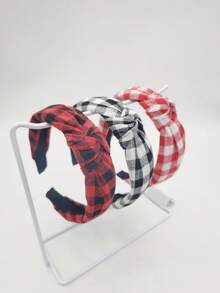 1件装女士复古棋盘格圣诞彩色格子发箍，时尚百搭发饰，适合万圣节、节日、日常佩戴，美观实用，可作发箍使用。 - 彩色 - 查看 1