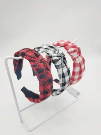 1件装女士复古棋盘格圣诞彩色格子发箍，时尚百搭发饰，适合万圣节、节日、日常佩戴，美观实用，可作发箍使用。