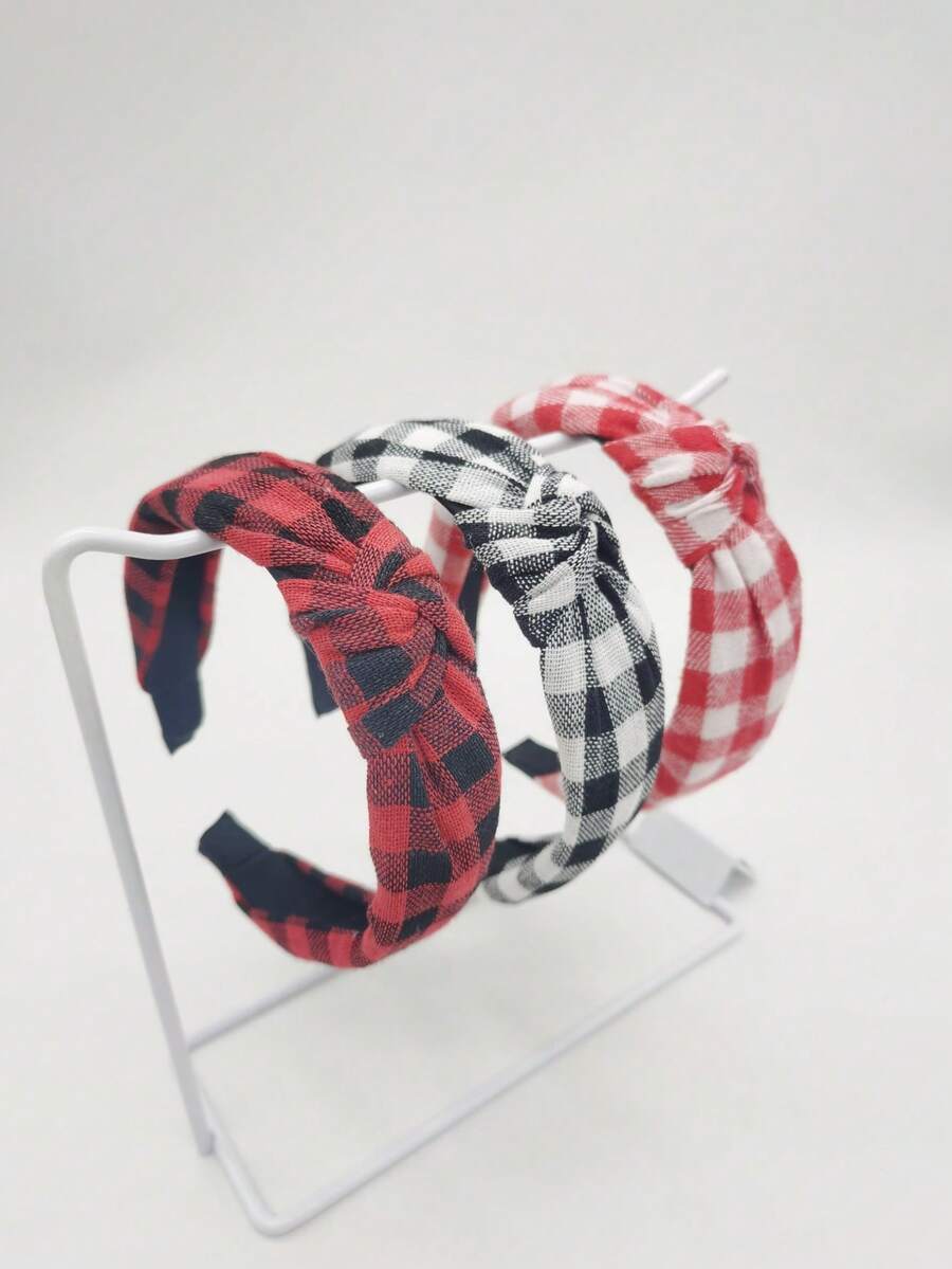 1件装女士复古棋盘格圣诞彩色格子发箍，时尚百搭发饰，适合万圣节、节日、日常佩戴，美观实用，可作发箍使用。 - 彩色 - 查看 1