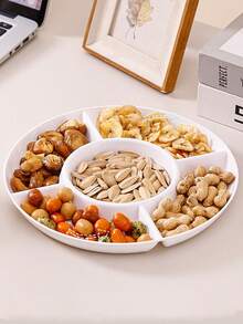 1pc Unstoppable Heart-Shaped Party Snack Service Tray, Appetizer Plate, Snack Bowl, Multi-Stage Snack Bowl Tray, Nut, Candy, Fruit Container, Reusable Plastic Snack Tray With 4 Compartments For Home And Restaurant - Multicolor - View 10