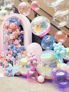 2/4 baloane folie metalice holografice cu efect 4D, potrivite pentru petrecere de ziua de naștere, petrecere a burlacilor, logodnă, petrecere de nuntă, temă Prințesa Regatul de Gheață, temă Sirenă Ocean, decor pentru petrecere baby shower; Baloane 4D colorate, potrivite pentru nuntă, zi de naștere, aniversare, petrecere la modă, întoarcerea la școală, petrecere cu tematică de vară, decorațiuni pentru petrecere.