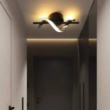 OYAJIA Wandlampe LED Modern, Wandleuchte Innen 12W 2500LM für Schlafzimmer, Warmweiß 3000K, Wandbeleuchtung für Wohnzimmer Korridor Treppen, Schwarz - Warmweißes Licht - Übersicht 6