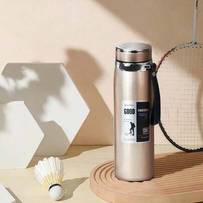 1升/33.81盎司保温水瓶，保温/保冷，适用于水、茶、咖啡，真空不锈钢材质，也可作水杯使用，开学季必备