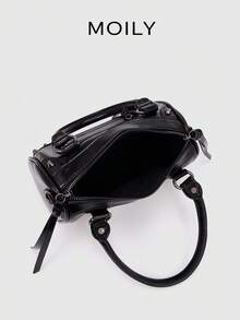 Vintage Punk Mechanical Style Large Capacity Office PU Leather Women Handbag, Shoulder & Underarm Bag, New Arrival Tote Bags For Woman , Vintage Bag , Goth , Office - Black - View 8