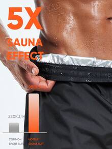 HOTSUIT 男士桑拿裤，增强吸汗排湿效果，是跑步训练和减肥的理想选择 - 黑色 - 查看 5