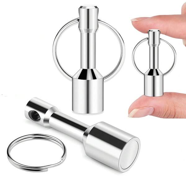 12 mm sterke magnetische sleutelhanger | Messing, goud, zilver, multi-metaal, roestwerende magnetische test (draagbare hangende sleutelhanger + hulpmiddel voor het authentiseren van sieraden en munten)