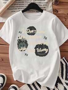 One piece shirts summer tops cotton  clothes women camisas de mujer lindas Camiseta de algodón negro blanca 180g con estampado de frase motivacionalestampado de alta calidad en algodóncuello redondocorte básico holgadopara hombres y mujerestranspirableversátillavable a máquinacómodatallas S a 3XLpara uso diariocasualdeportivoideal para el verano - Blanco - Ver 1