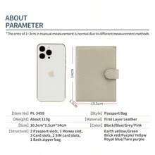 New Model Genuine Leather RFID Ultra-Thin Passport Bag Multi-Function Wallet Airline Ticket Holder Passport Certificate Wallet Storage Bag