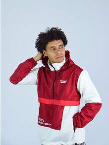 ANORAK URBAN CHAMELEON WINDCUT JACKET HOOD Autumn Spring Oversized Knot Zipper Men's - 紅色的 - 查看 6