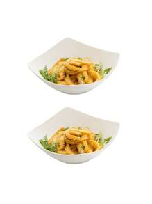 2/4/6pcs White Square Bowls, Reusable Bowls Suitable For Dinner, Oatmeal, Salad, Soup, Home Kitchen, Dining, Picnic, Camping, Portable - White - View 9