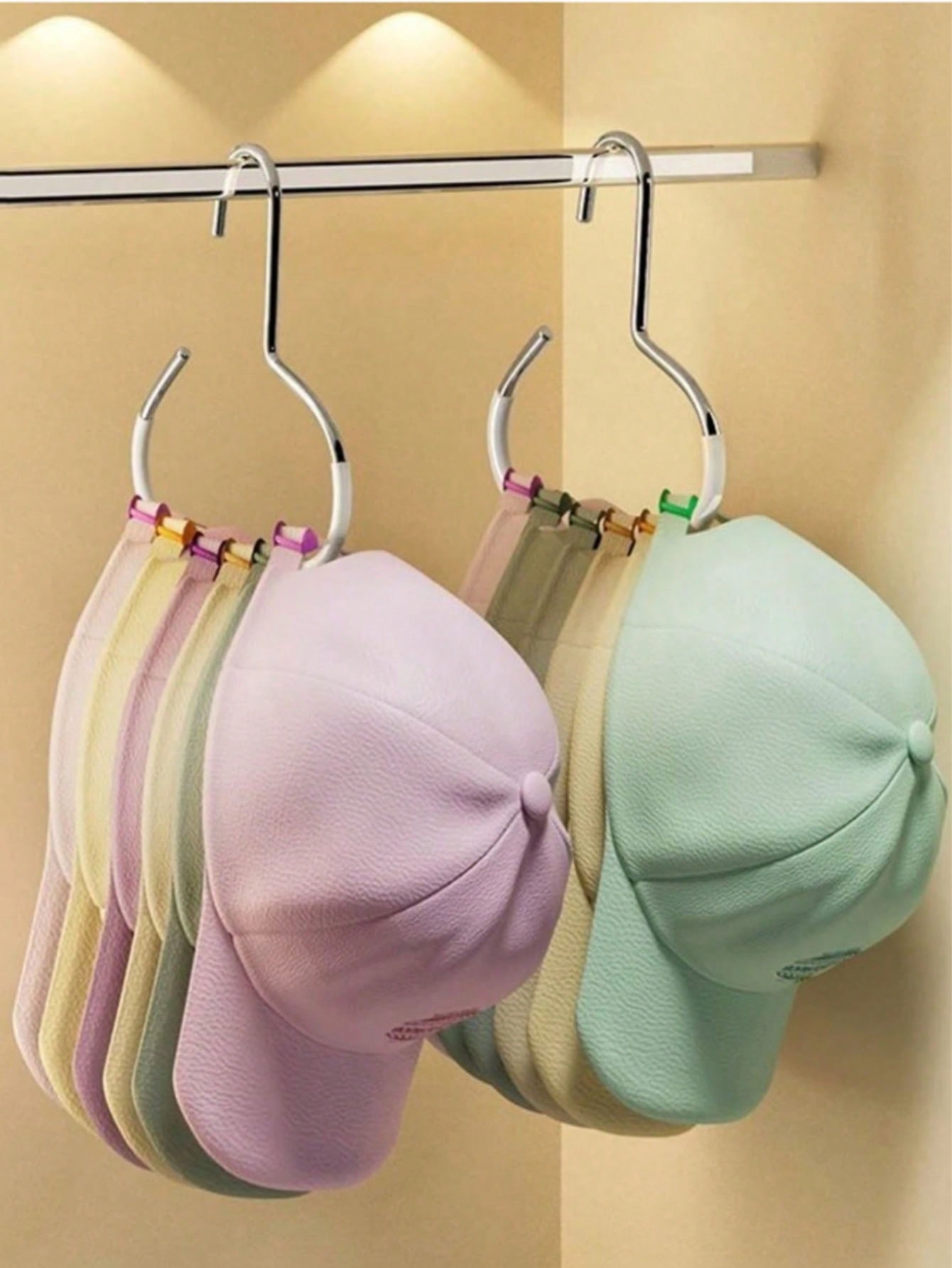 رف قبعات محسن سميك وقوي للخزانة – حامل قبعات متعدد...