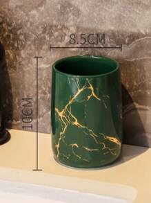 Couple's Mouthwash Cup, High-End Toothbrush Holder, Bathroom Storage Rack, Simple And Creative Couple's Gargle Cup, Ceramic Toothbrush Cup, Marble Pattern Handleless Mouthwash Cup Home Bathroom Decor Summer Back To School