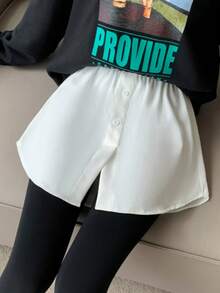 2 Stücke Damen Set mit langem Saum Unterhemd und Taillenskirt, geschichtet um die Hüften zu bedecken, kann mit Hoodies oder T-Shirts kombiniert werden, geeignet für Herbst, Halloween und andere Anlässe