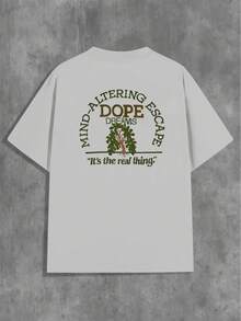 Cool And Dream Style Men's Printed T-Shirt, Comfortable And Breathable Leisure Sports, Suitable For Spring And Summer Leisure, Suitable For Couples Suitable For Festivals - 淺灰色 - 查看 2