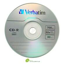 25-Pack Verbatim Branded 52X CD-R Discs - 700MB Recordable Media, Logo Printed, With Sleeves - Glossy White Top, For Data Storage & Burning - Compatible With All CD Drives - 預設 - 查看 1