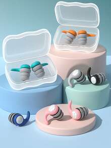 [1 Pair Reusable Sound-Blocking Earplugs] 1 Pair Silicone Earplugs, Comfortable & Durable, Premium Sound-Blocking Earbuds, Reusable For Swimming, Diving, Sleeping & Surfing, Unfragranced, Ear Care Product