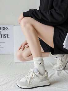 10pairs/Set Teenager Sporty Long Tube Socks Crew Socks - Multicolor - View 5