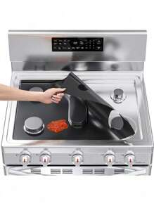 适用于燃气灶顶部的炉头盖，燃气灶保护器与三星燃气灶兼容，可重复使用，不粘，可清洗，易于清洁的炉灶保护器（1 包）海鲜煮沸 - 彩色 - 查看 4