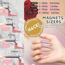 Yaya Acrylic False Nail With Magnets, Nail Tip Cutter With Length Measurement, 15Pcs Magnets () - Màu Hồng baby - Xem 4
