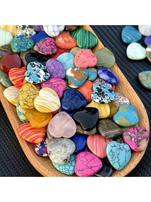 10/20/30pcs, 20*6mm Multi-Color Heart-Shaped Crystal, Exciting Heart Crystals, Ideal For Spiritual Energy Balance, Love Gemstones, Meditation, Perfect Gifts, DIY Jewelry Decor (Random Color)