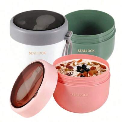600 ml Brotdose, draagbare ontbijtbeker, geïsoleerde voedselpot, afsluitbare voedselbewaarbeker, reisontbijtcontainer, fruit- en havermoutontbijtbeker, roze, groen, wit, blauw, kantoorontbijtbeker, werkmaaltijdvoorbereiding, schoollunchcontainer, ontbijtpot voor op de universiteit, reisvoedselpot, voedselbewaarbeker voor buiten, ontbijtbeker voor thuis, fitnessliefhebbers, buitenavonturiers, huisvrouwen, lekvrij ontwerp, compact, lichtgewicht