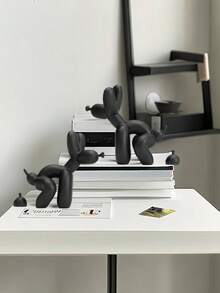 1pc Balloon Dog Statue Modern Balloon Animal Art Statue, White Elephant Gag Gifts, Humor Small Decor Item, Funny Pooping Dog For Coffee Table Decoration - Multicolor - View 11