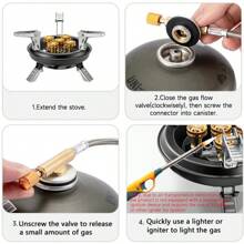 1 pièce, Multicolore, Réchaud à gaz de camping pour l'extérieur, Brûleur à gaz butane pliable et portable, Puissance élevée de 16 000 W, Réchaud à gaz pour pique-nique, Équipement de cuisine pour la randonnée et le tourisme, Fourneau de survie, Pêche, Fournitures de cuisine de camping, Avec accessoires