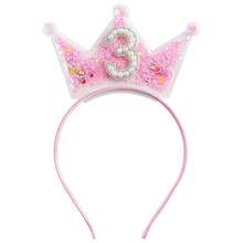 1个生日皇冠发箍，适合3-9岁儿童，公主风头饰，粉色发饰，生日礼物发箍，发带，发圈，秋季款，女士发箍 - 彩色 - 查看 17