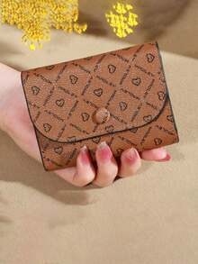 男士钱包零钱包多功能零钱包字母心形印花时尚手提包适合作为礼物送给女士钱包迷你钱包钱包小钱包可爱钱包 - 彩色 - 查看 3