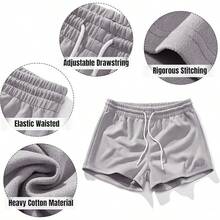 Mens Booty Shorts 3 Inch Inseam Athletic Workout Short Shorts For Men - Gray - View 2
