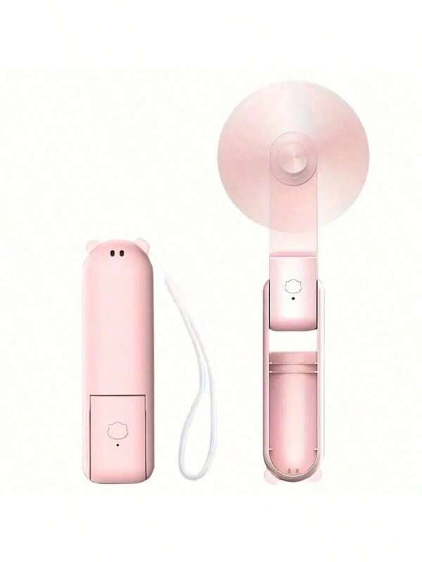 Portable Mini Fan, 500mAh USB Rechargeable, 3-Speed Adjustable, Foldable Handheld Personal Eyelash Fan, Suitable For Girls/Women Travel & Outdoor, Random Color Delivery