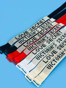 性感闪亮多色水钻可拆卸肩带，女士胸罩装饰，高弹性，黑色/白色/红色/杏色，适合狂欢 - 彩色 - 查看 2